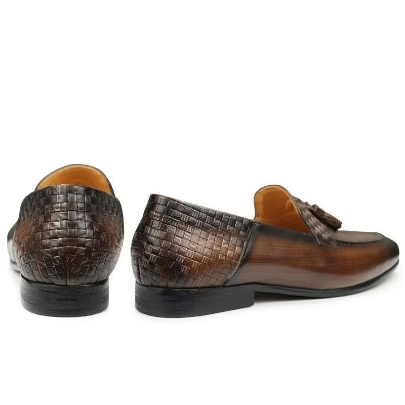 Pánské Mokasíny Croc Pattern Šik Slip On - Káva