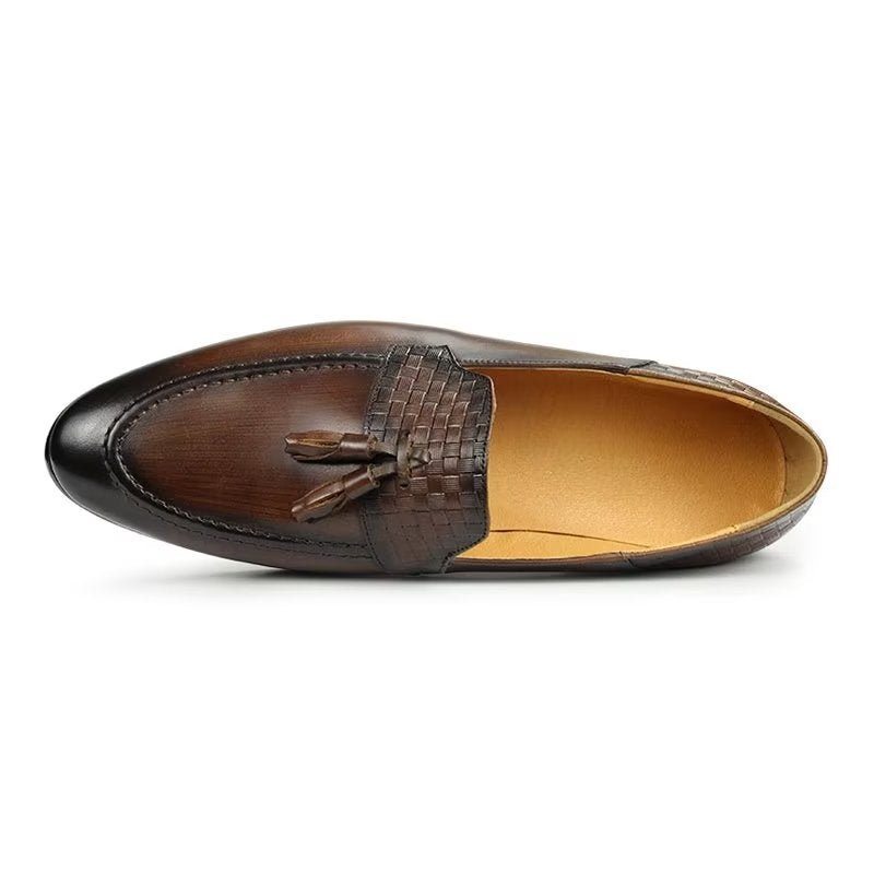 Pánské Mokasíny Croc Pattern Šik Slip On - Káva