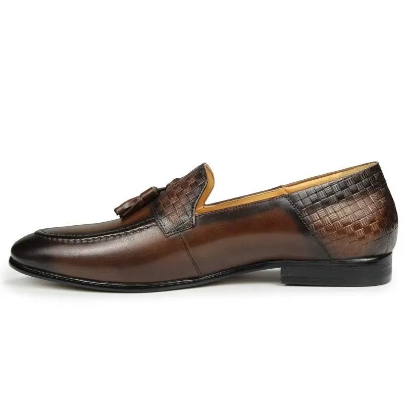 Pánské Mokasíny Croc Pattern Šik Slip On - Káva