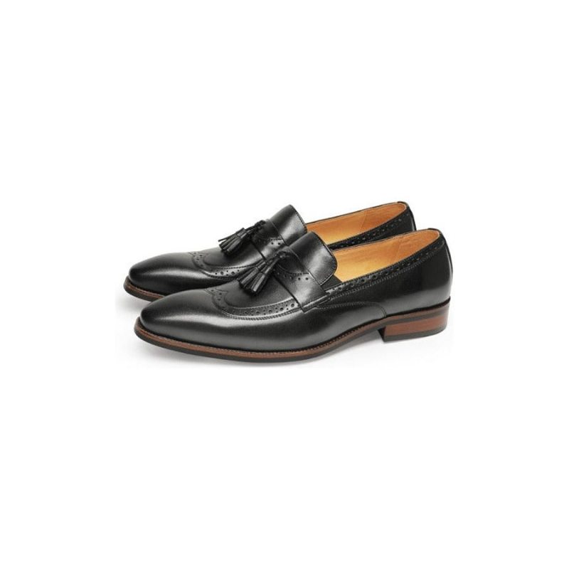 Pánské Mokasíny Exotické Slip On Brogue - Černá