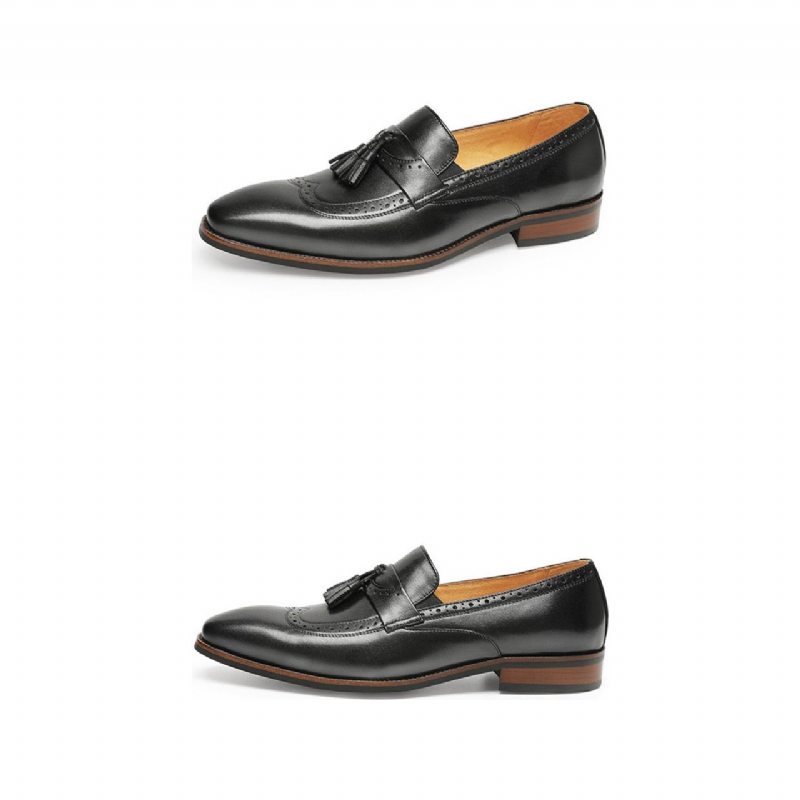 Pánské Mokasíny Exotické Slip On Brogue - Černá