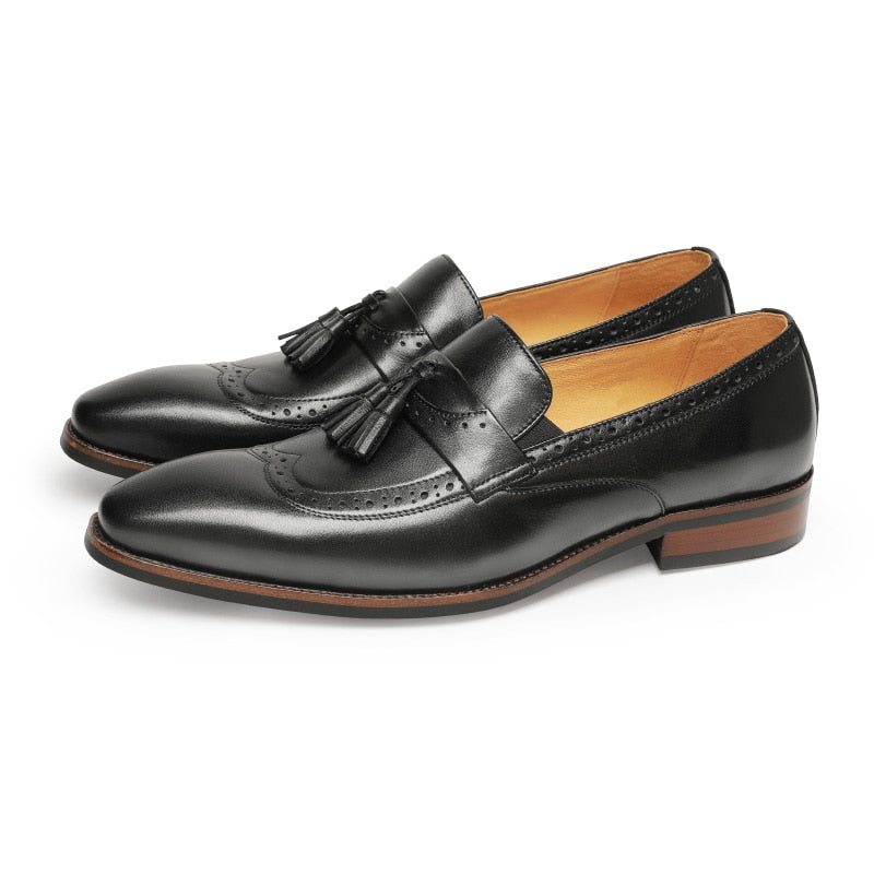 Pánské Mokasíny Exotické Slip On Brogue - Černá