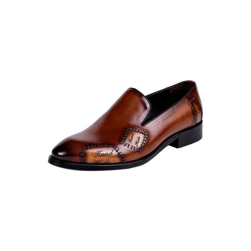 Pánské Mokasíny Klasický Boss Leather Slip-on Brogue - Káva