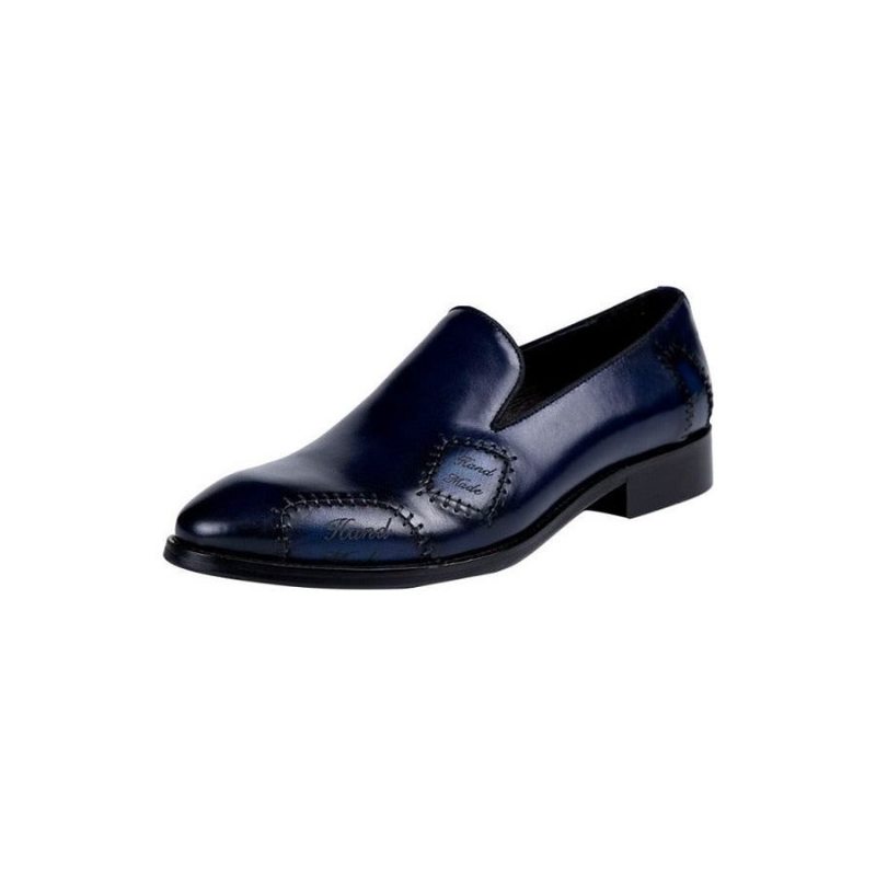 Pánské Mokasíny Klasický Boss Leather Slip-on Brogue - Modrá