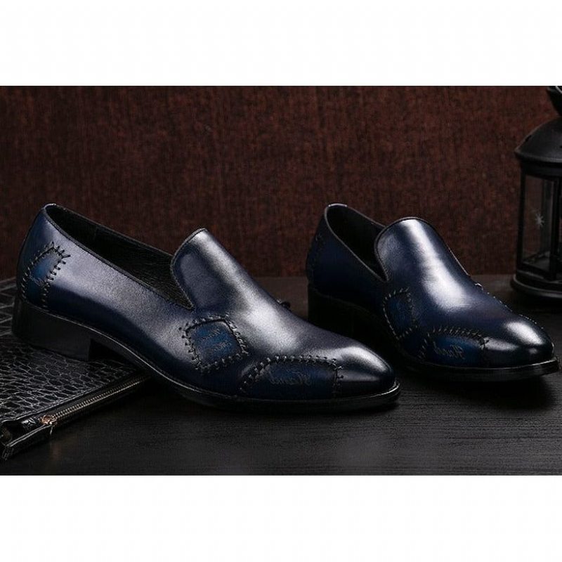 Pánské Mokasíny Klasický Boss Leather Slip-on Brogue - Modrá