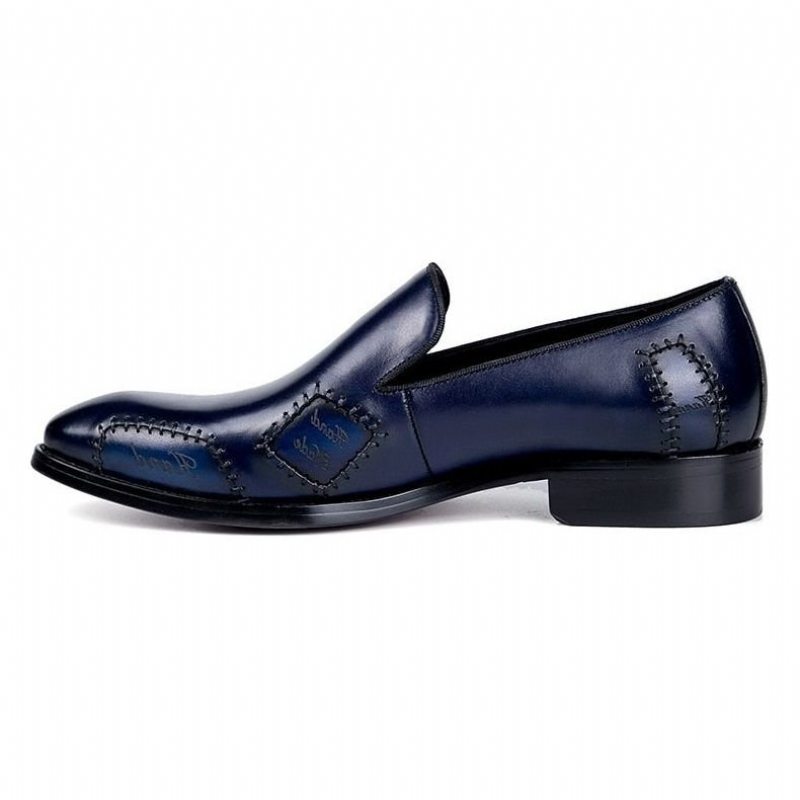 Pánské Mokasíny Klasický Boss Leather Slip-on Brogue - Modrá