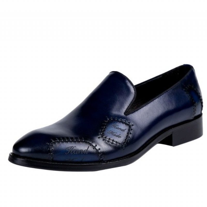 Pánské Mokasíny Klasický Boss Leather Slip-on Brogue - Modrá