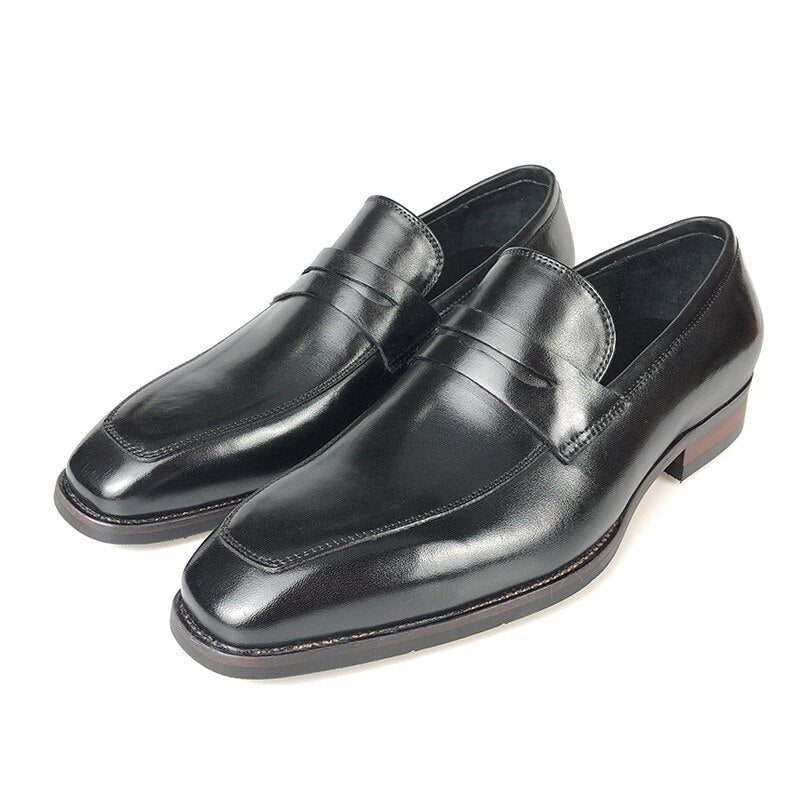 Pánské Mokasíny Klasický Leather Pointed Toe Business Brogue - Černá