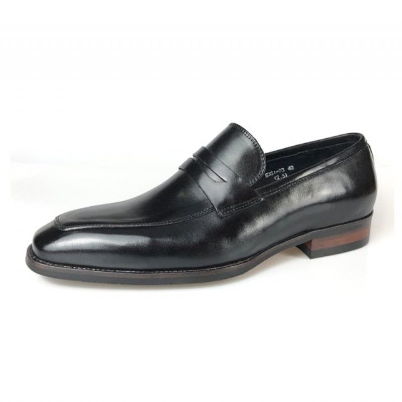 Pánské Mokasíny Klasický Leather Pointed Toe Business Brogue - Černá