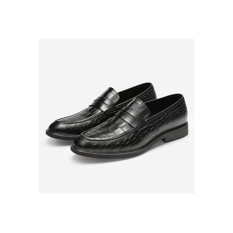 Pánské Mokasíny Klasický Leather Slip-on Brogue - Černá