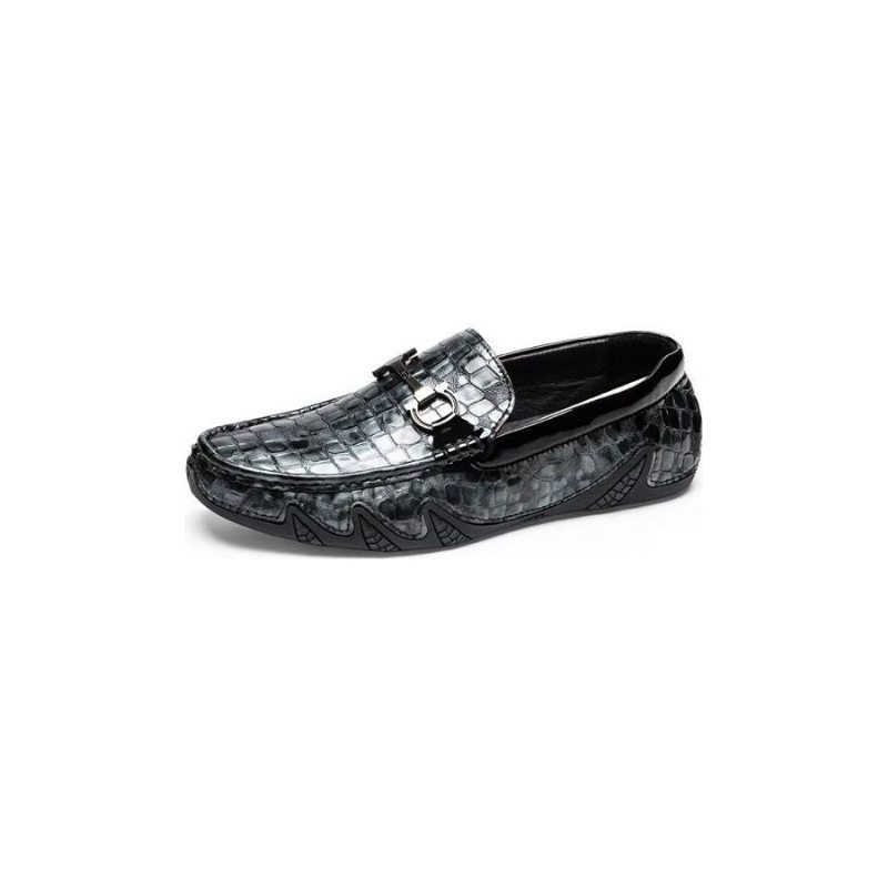 Pánské Mokasíny Klasický Metal Toe Slip On - Černá