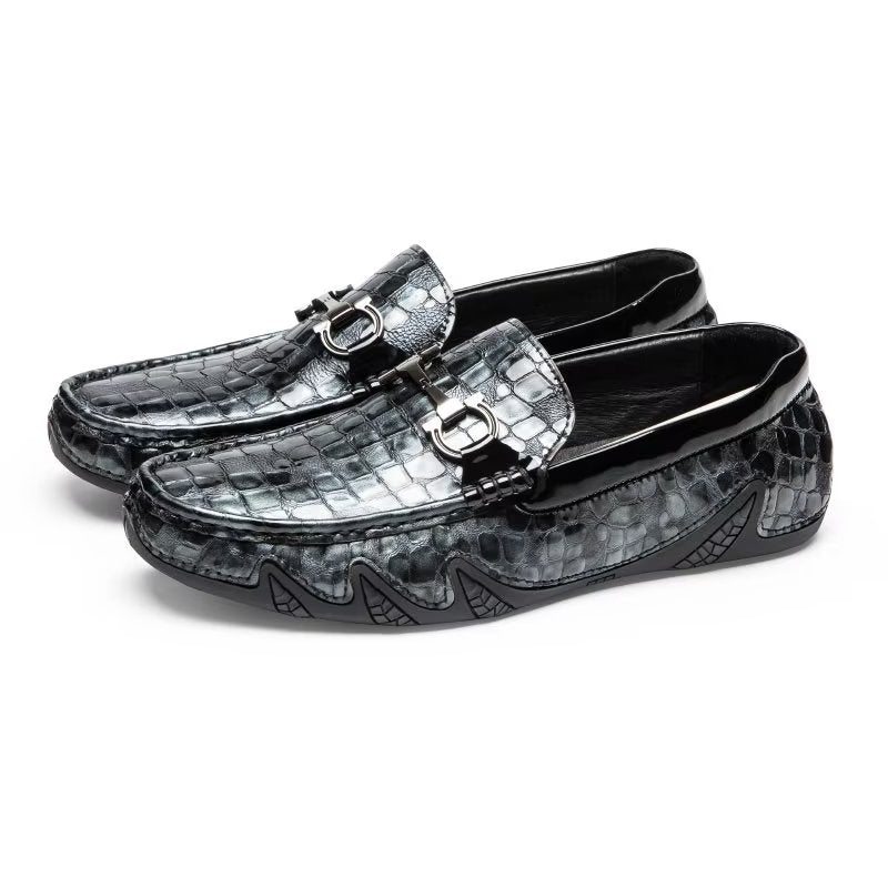 Pánské Mokasíny Klasický Metal Toe Slip On - Černá