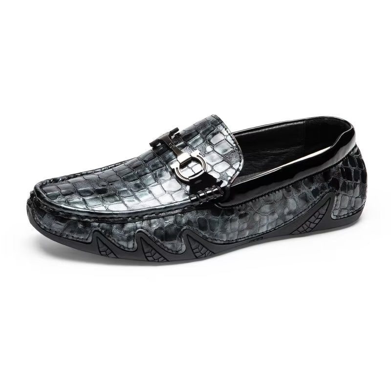 Pánské Mokasíny Klasický Metal Toe Slip On - Černá