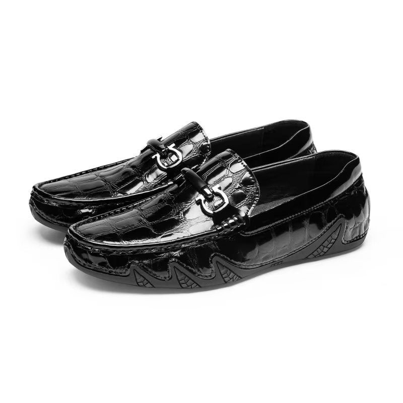 Pánské Mokasíny Klasický Metal Toe Slip On - Černá