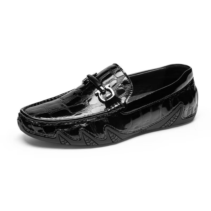 Pánské Mokasíny Klasický Metal Toe Slip On - Černá