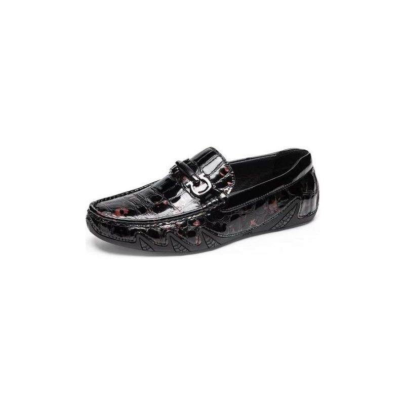 Pánské Mokasíny Klasický Metal Toe Slip On - Červená