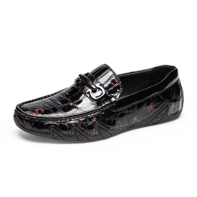 Pánské Mokasíny Klasický Metal Toe Slip On - Červená