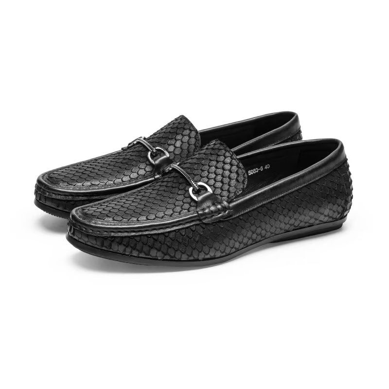 Pánské Mokasíny Klasický Metal Toe Slip On - Černá