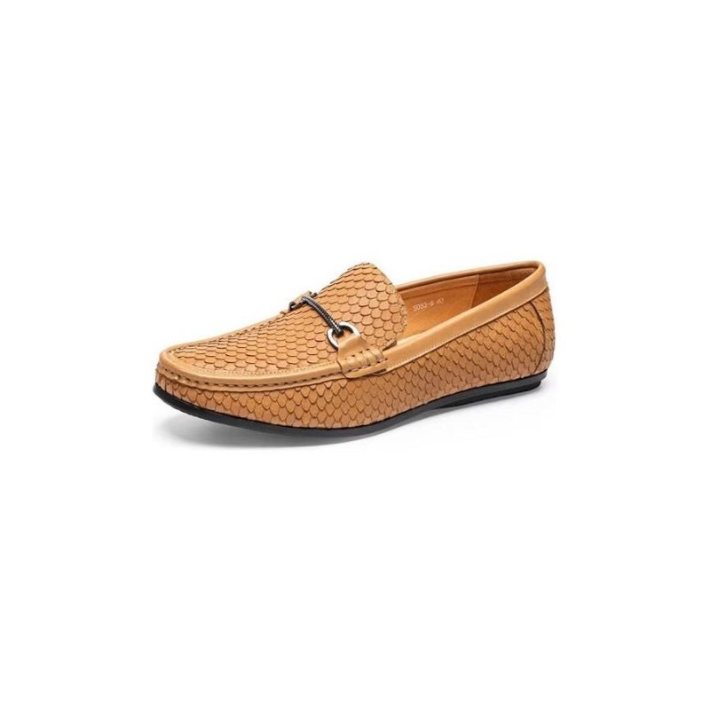 Pánské Mokasíny Klasický Metal Toe Slip On - Hnědá