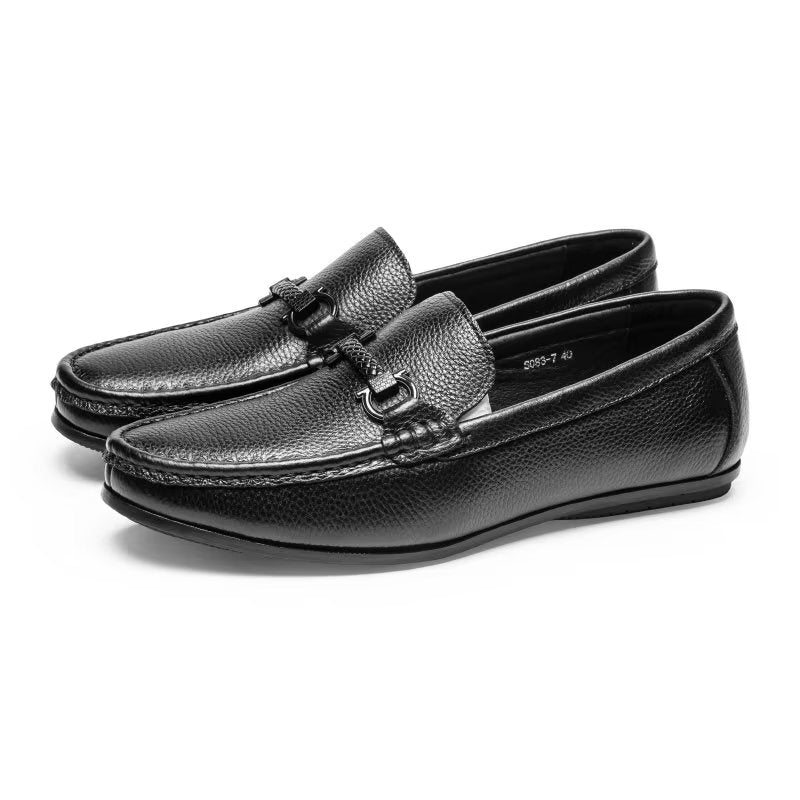 Pánské Mokasíny Klasický Metal Toe Slip On - Černá