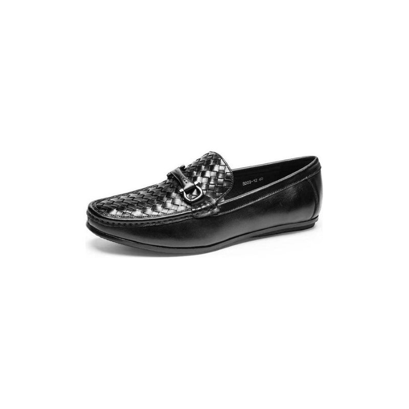 Pánské Mokasíny Klasický Metal Toe Slip On - Černá