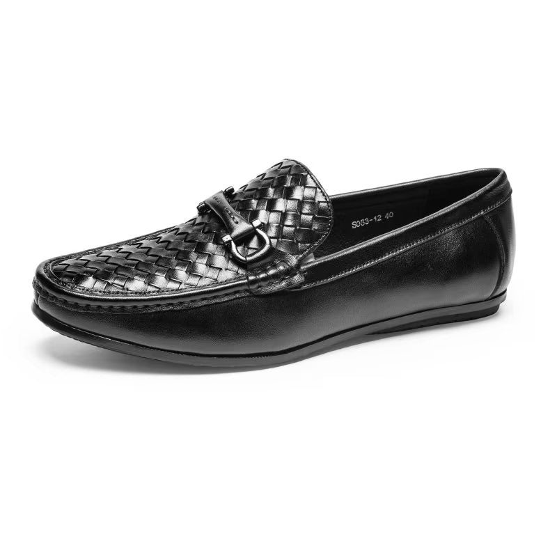 Pánské Mokasíny Klasický Metal Toe Slip On - Černá