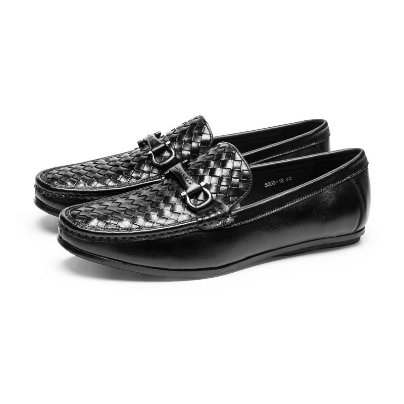 Pánské Mokasíny Klasický Metal Toe Slip On - Černá