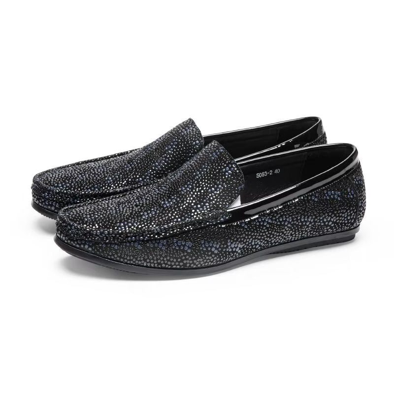 Pánské Mokasíny Klasický Metal Toe Slip On - Černá