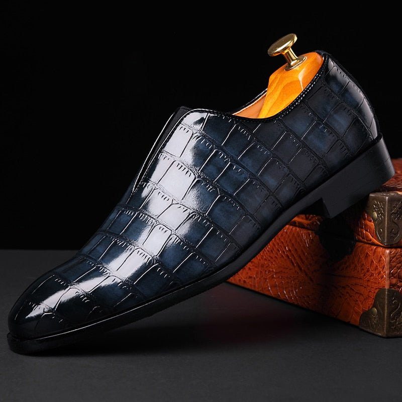 Pánské Mokasíny Klasický Pointed Toe Brogue - Modrá