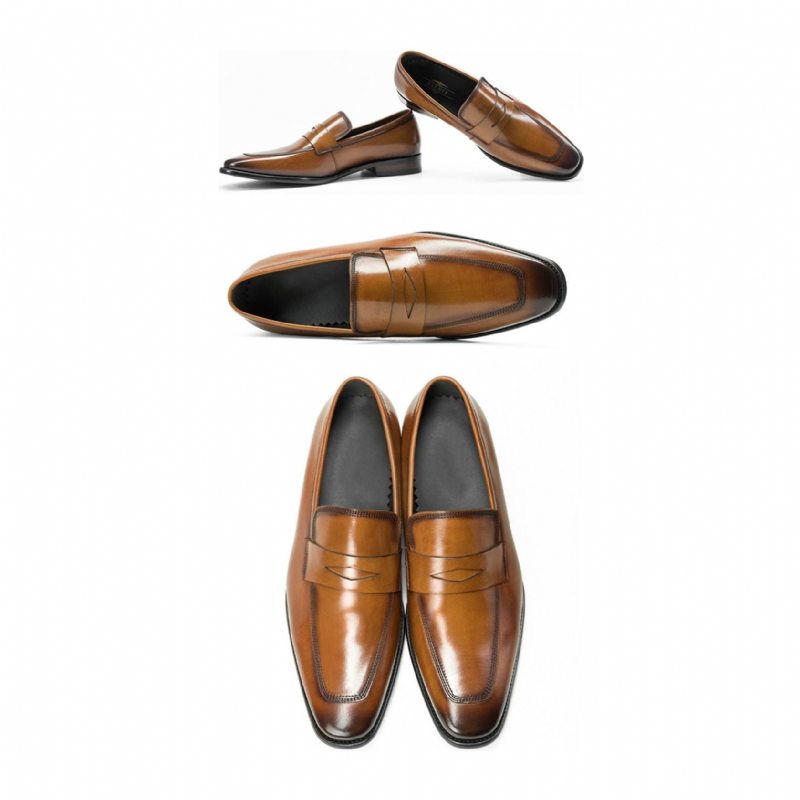 Pánské Mokasíny Klasický Pointed Toe Brogue - Hnědá