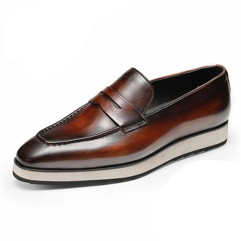 Pánské Mokasíny Klasický Pointed Toe Slip-on Brogues - Káva