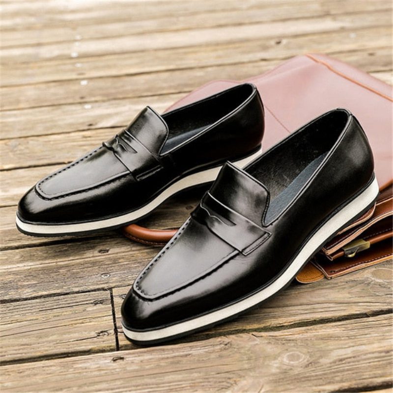 Pánské Mokasíny Klasický Pointed Toe Slip-on Brogues - Černá