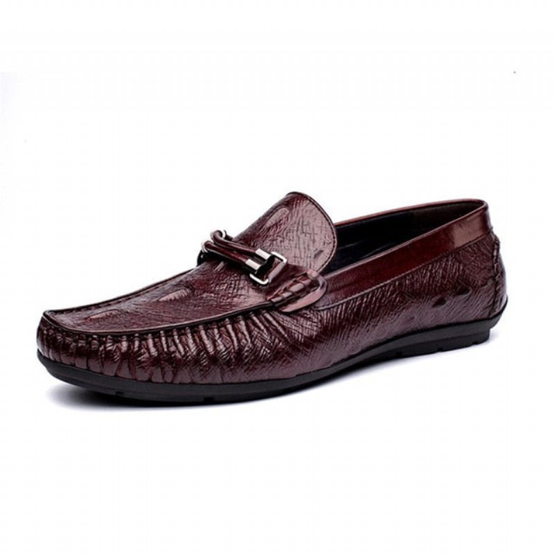 Pánské Mokasíny Luxusní Croctex Leather Brogue - Červená