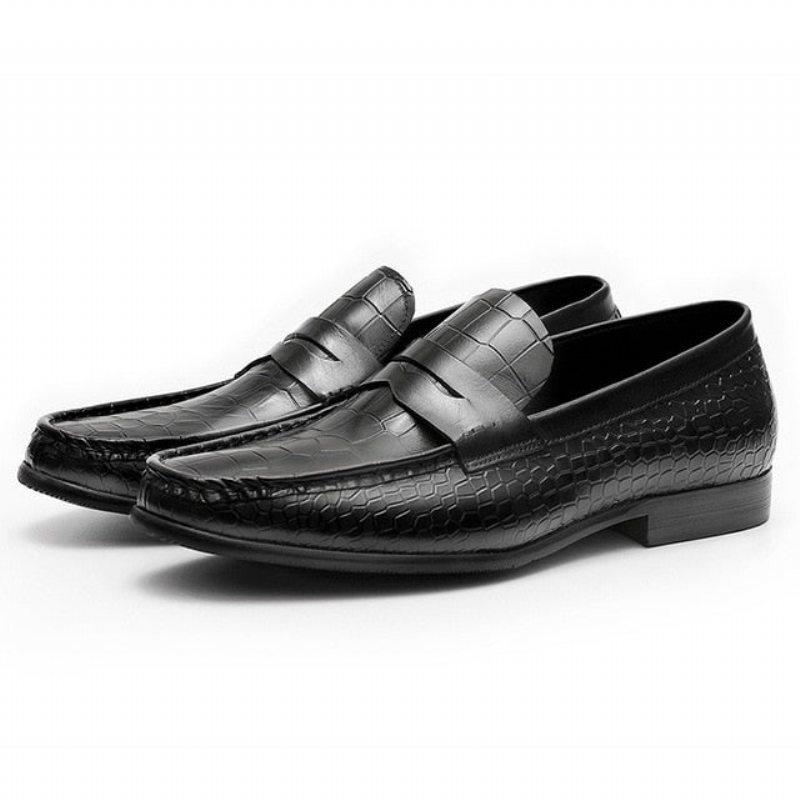 Pánské Mokasíny Luxusní Croctex Slip On Brogues - Černá