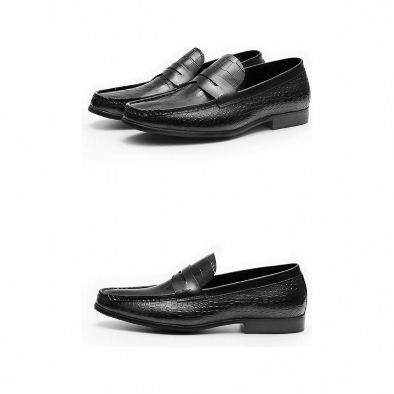 Pánské Mokasíny Luxusní Croctex Slip On Brogues - Černá