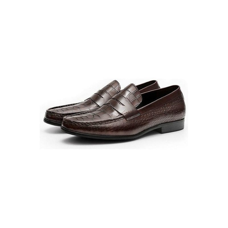 Pánské Mokasíny Luxusní Croctex Slip On Brogues - Káva