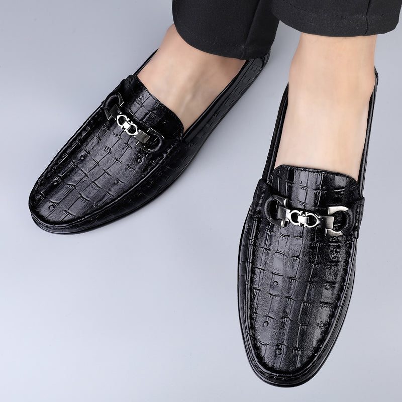 Pánské Mokasíny Modish Croctex Slip-on Driving - Černá