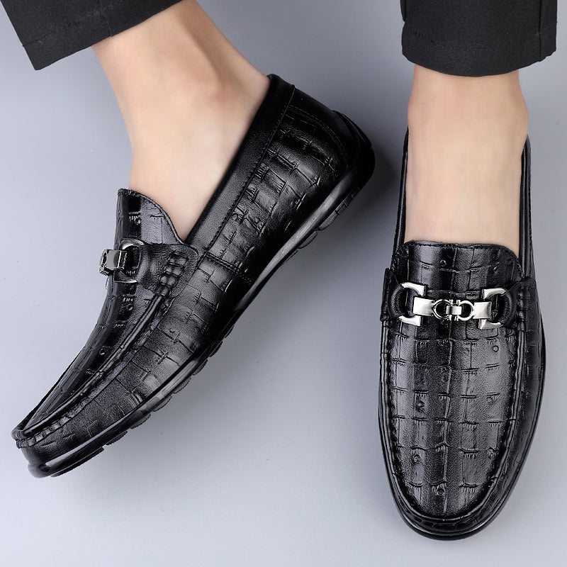 Pánské Mokasíny Modish Croctex Slip-on Driving - Černá