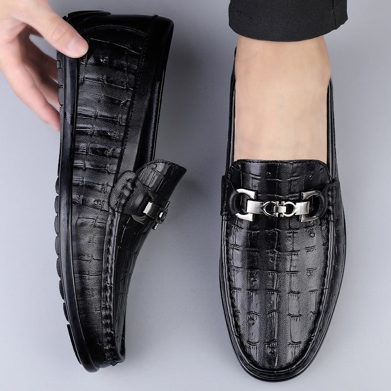 Pánské Mokasíny Modish Croctex Slip-on Driving - Černá