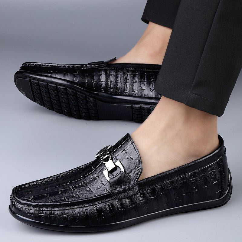 Pánské Mokasíny Modish Croctex Slip-on Driving - Černá