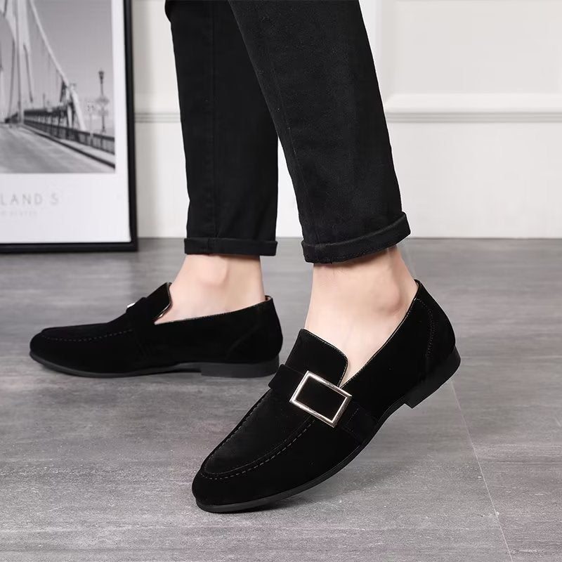 Pánské Mokasíny Modish Embossed Slip On - Černá