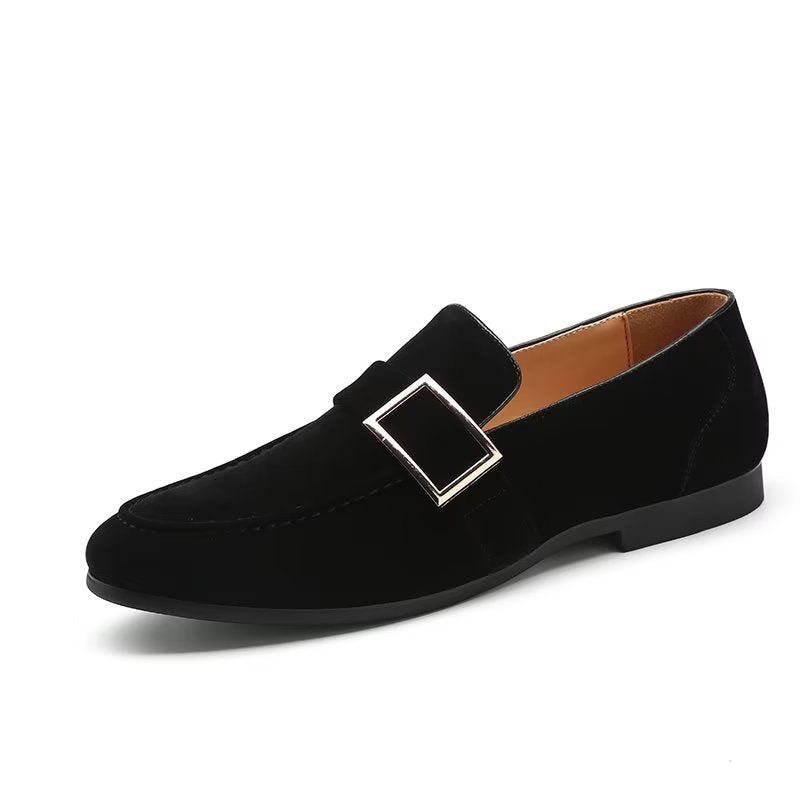 Pánské Mokasíny Modish Embossed Slip On - Černá