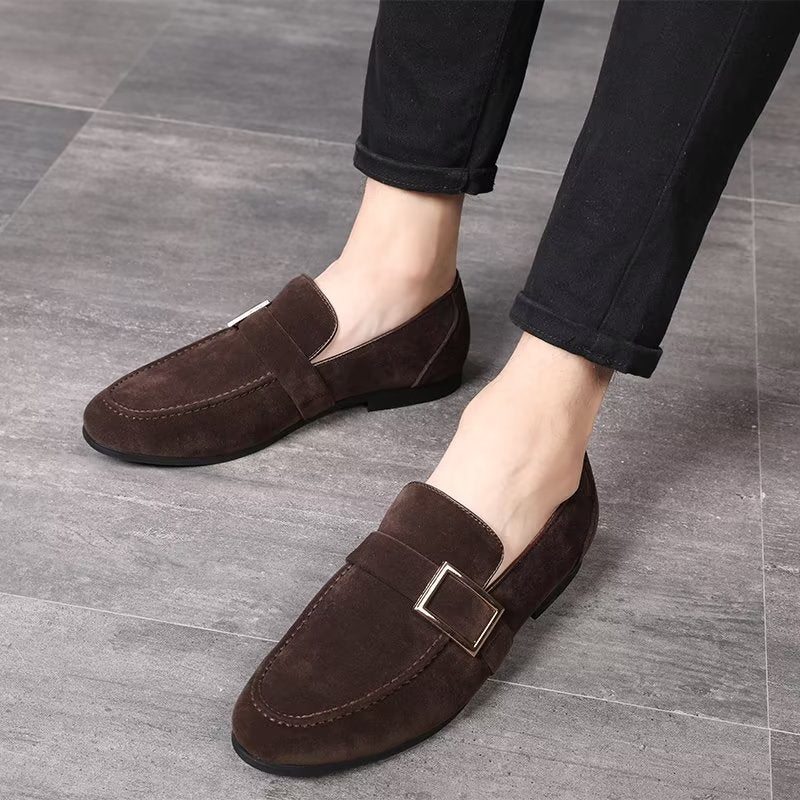 Pánské Mokasíny Modish Embossed Slip On - Káva