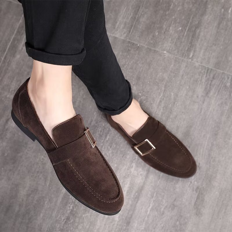 Pánské Mokasíny Modish Embossed Slip On - Káva