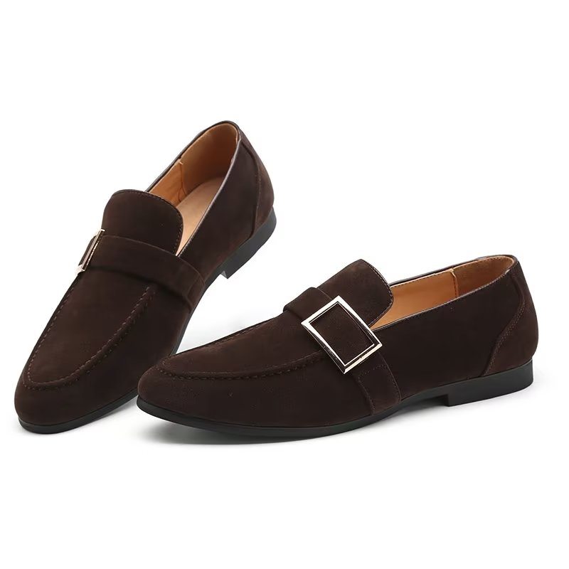 Pánské Mokasíny Modish Embossed Slip On - Káva