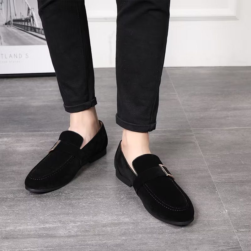 Pánské Mokasíny Modish Embossed Slip-on Loafers - Černá