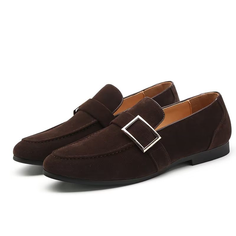 Pánské Mokasíny Modish Embossed Slip-on Loafers - Káva