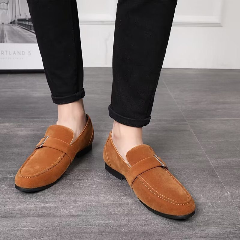 Pánské Mokasíny Modish Embossed Slip-on Loafers - Hnědá