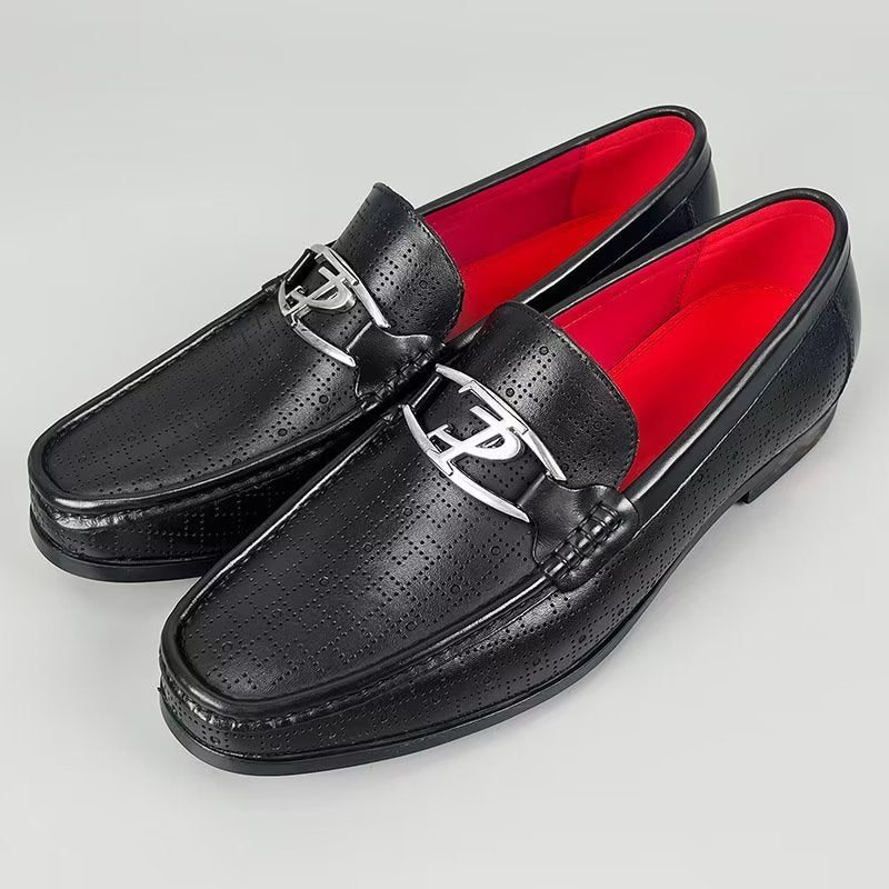 Pánské Mokasíny Modish Z Pravé Kůže Slip On - Černá