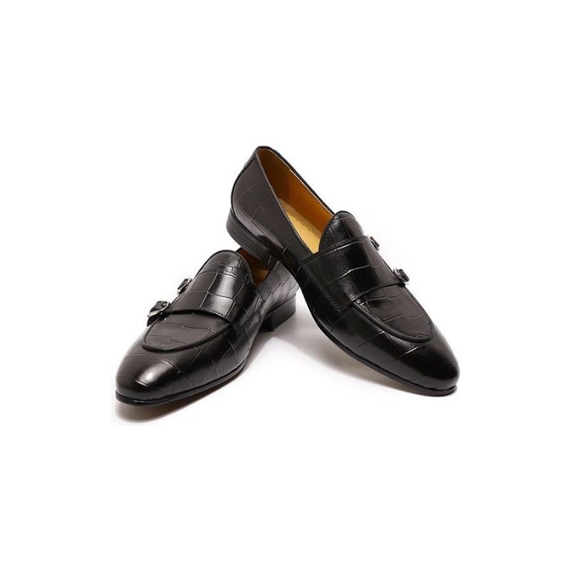 Pánské Mokasíny Monk Strap Slip On - Černá